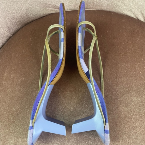 Sergio Rossi Vintage Y2K Square Toe Blue Strappy Heeled Sandals- Size 36.5 - Picture 12 of 12